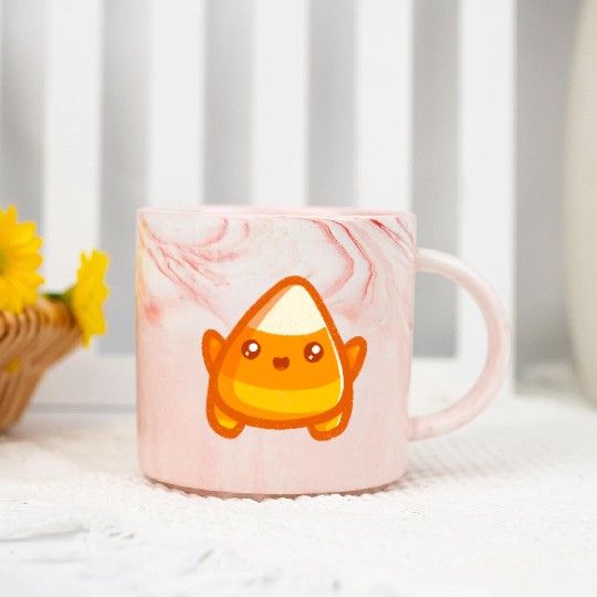 Super Cute Candy Corn Kawaii Candy Corn Marble Mugs