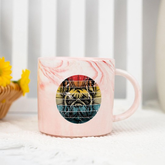 French Bulldog Gift Frenchie Dog Lover Dogfather Marble Mugs