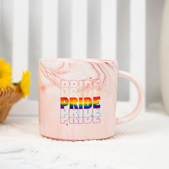 LGBT LGBTQ PRIDE FLAG Gay Lesbian Pride Month Marble Mugs