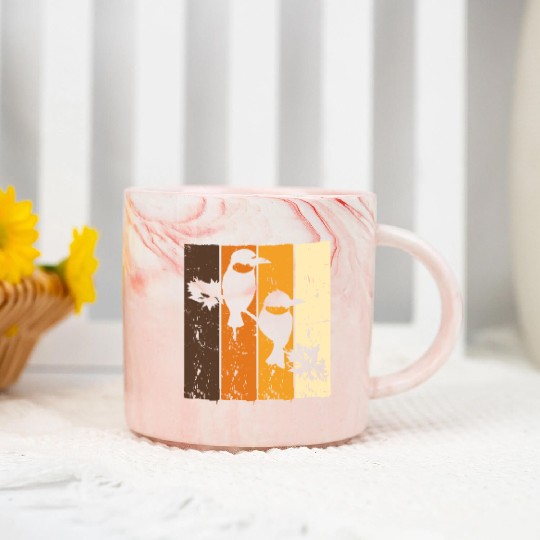 Birds Art Budgie Sparrow Canary Parrot Hummingbird Marble Mugs