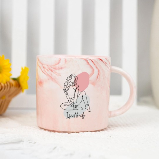 i feel lonely Marble Mugs