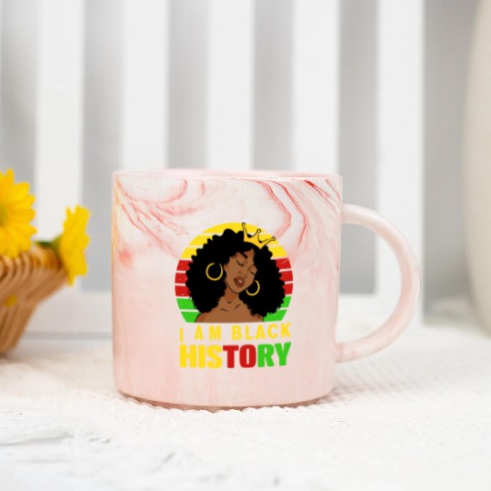 I Am Black History Month African American For Marble Mugs