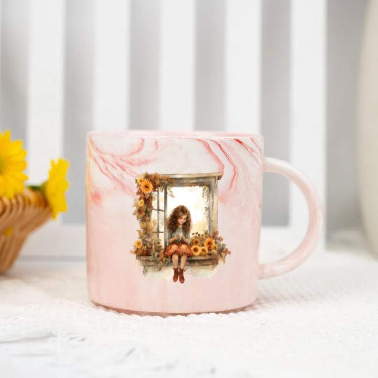 Wild Flowers Marble Mugs Design - Funny gift