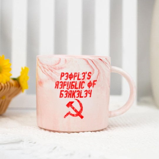 People's republic of Berkeley Communist logo Marble Mugs