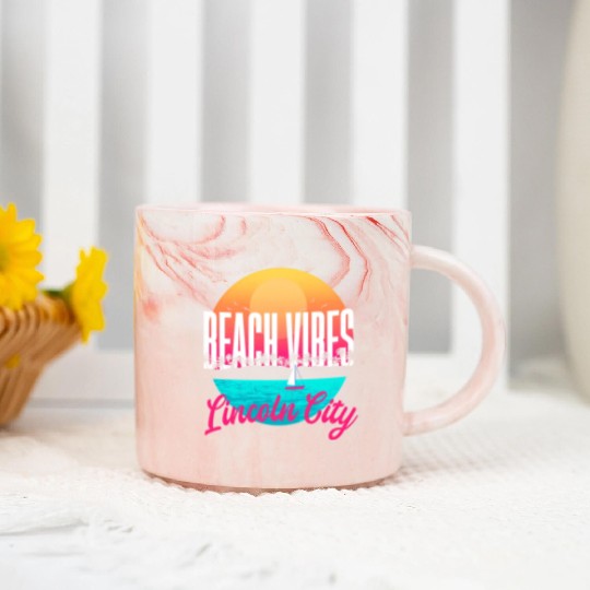 Beachs Lincoln City Summer Oregon Tropical Beach Marble Mugs