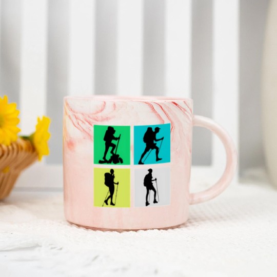 I love hiking , sports hiking lovers gift Marble Mugs