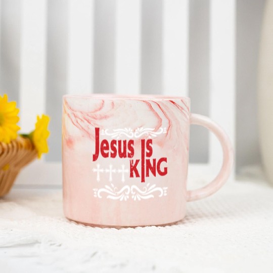 Jesus Is King Love Jesus Christian Christmas Marble Mugs