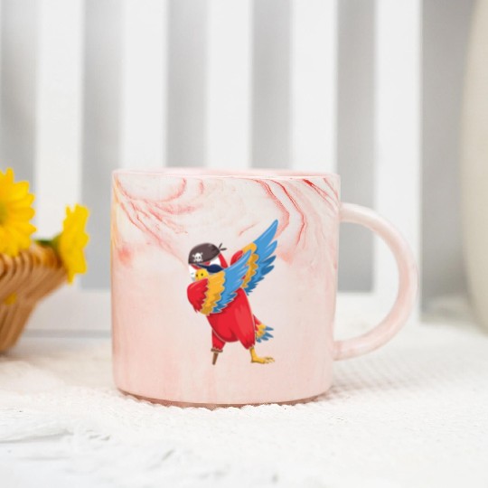Dab Parrot Jolly Pirate Decor Lazy Halloween Marble Mugs