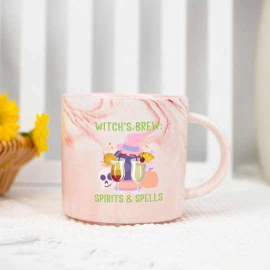 Witch's Brew: Spirits & Spells Bartender Halloween Marble Mugs