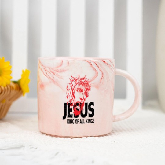 Jesus King Of Kings Love Jesus Christian Christmas Marble Mugs