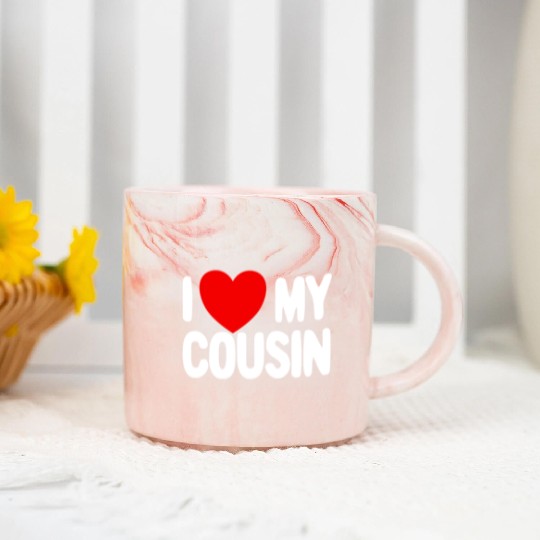I Love My Cousin Red Heart Redneck Love My Cousin Marble Mugs