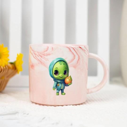 Sweet Alien Onion: Veggie Enchantment Marble Mugs