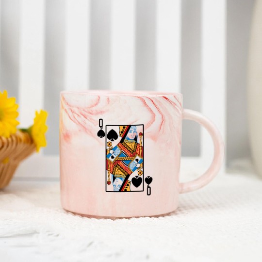 Halloween Playing Card Queen Of Spades Marble Mugs