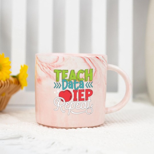 IEP Teach Data IEP Repeat Educator Sped Teacher Marble Mugs