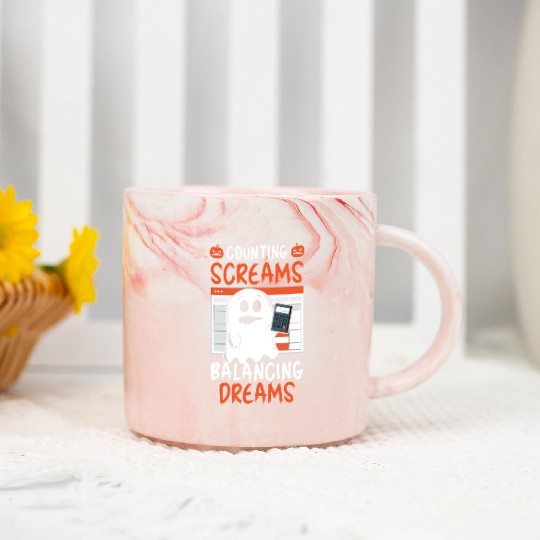 Counting Screams Balancing Dreams Halloween Marble Mugs