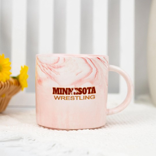 Minnesota Wrestling Freestyle Wrestler State Pride Marble Mugs