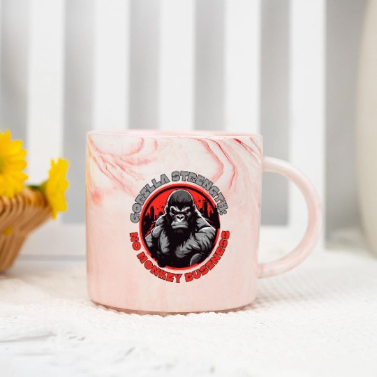 Gorilla Strength: No Monkey Business Marble Mugs