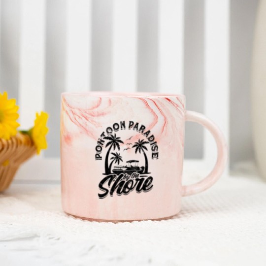 Pontoon paradise by the shore - Pontoon Marble Mugs
