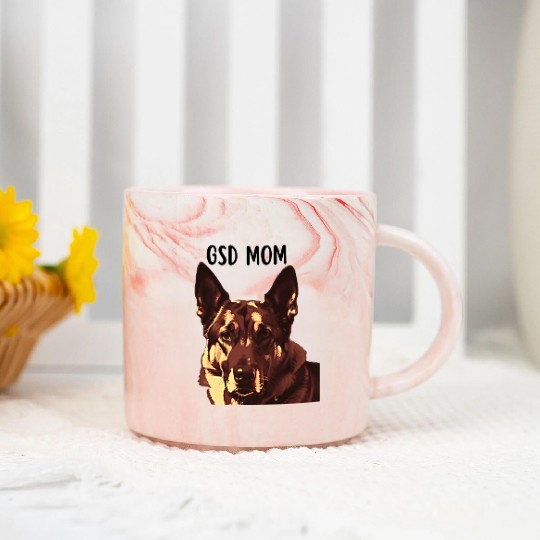 GSD mom dog lovers graphic Marble Mugs