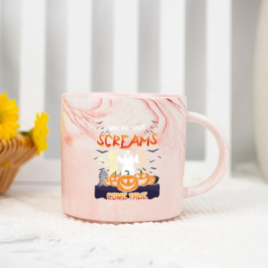 Scary Horror Monsters Skeleton Creepy Halloween Marble Mugs