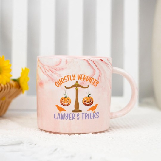 Ghostly Verdicts Lawyer's Tricks Lawyer Halloween Marble Mugs