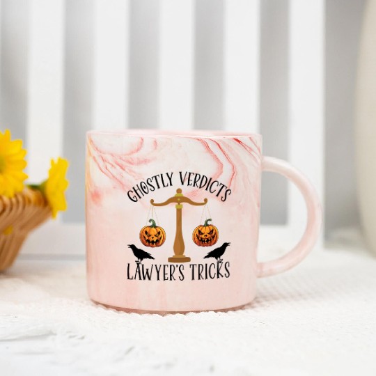 Ghostly Verdicts Lawyer's Tricks Lawyer Halloween Marble Mugs