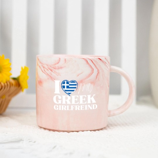 I Love My Greek Girlfriend Multi Nationality Marble Mugs
