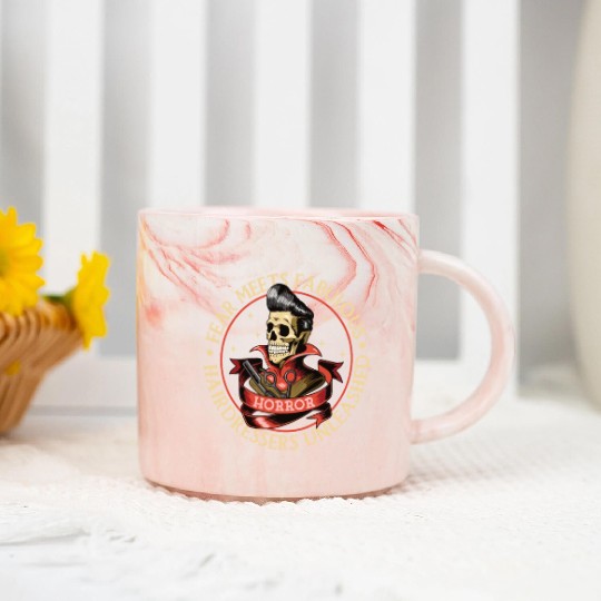 Horror Barber Spooky Hairdresser Hairstylist Hair Marble Mugs