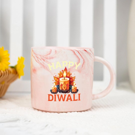 Happy Diwali Diwali Festival Indian Hindu Hinduism Marble Mugs