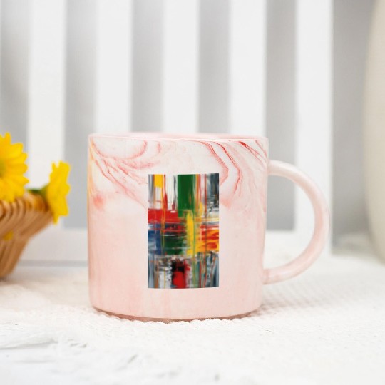 Colorful Abstract Painting Marble Mugs