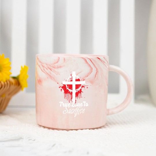 True Love Is Sacrifice Love Jesus Christian Marble Mugs