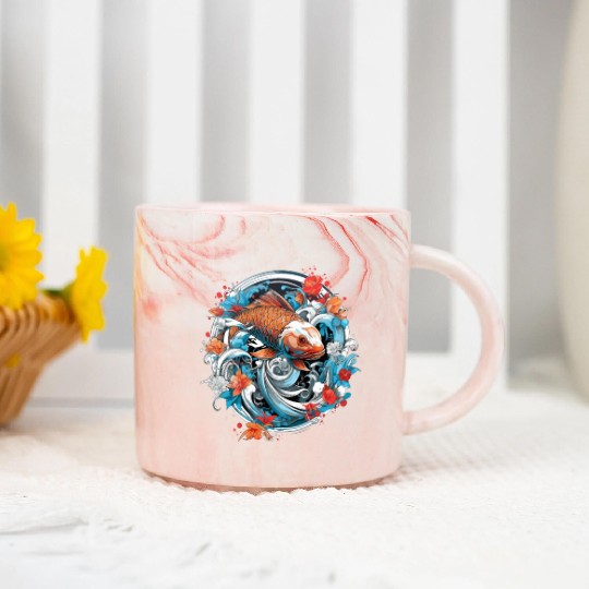 Koi Fish Koi Carp Japanese Koi Garden-Pond Koi Marble Mugs