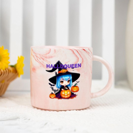 Hallo Light Blue Witch Marble Mugs