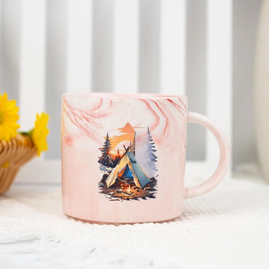 Ripped tent Unisex Marble Mugs