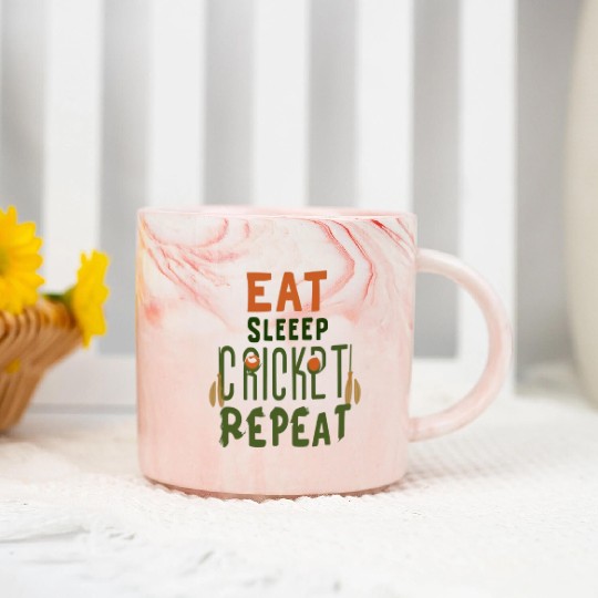 Eat Sleep Cricket Repeat: The Cricket Lover's Marble Mugs