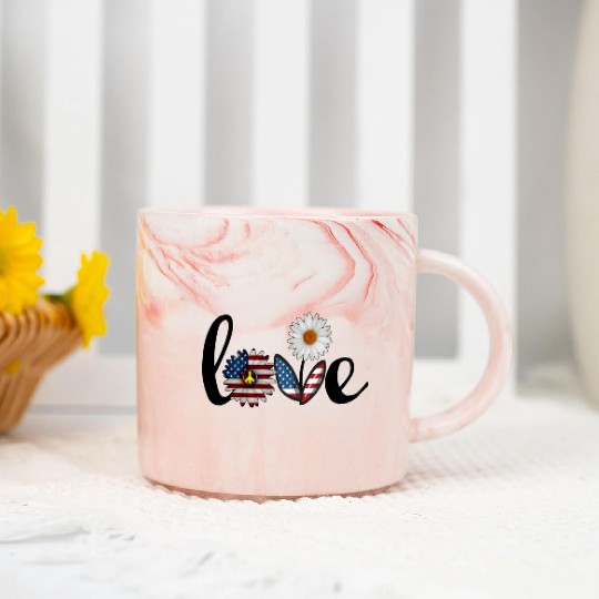 Love daisy solid Marble Mugs
