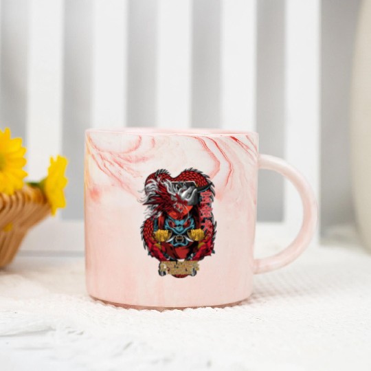 Daruma Dragon Mystical Fusion of Fantasy Marble Mugs