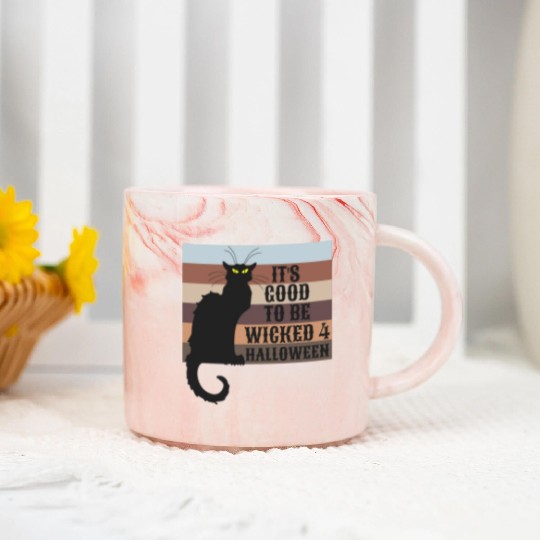 ITS GOOD TO BE WICKED 4 HALLOWEEN Marble Mugs
