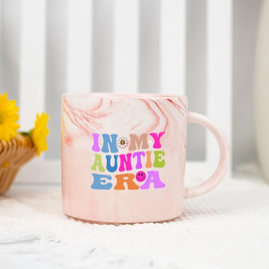 In My Auntie Era Baby Announcement for Aunt Mother Marble Mugs