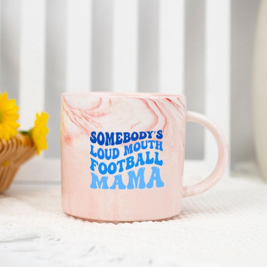 Somebody’s Loud Mouth Football Mama Marble Mugs