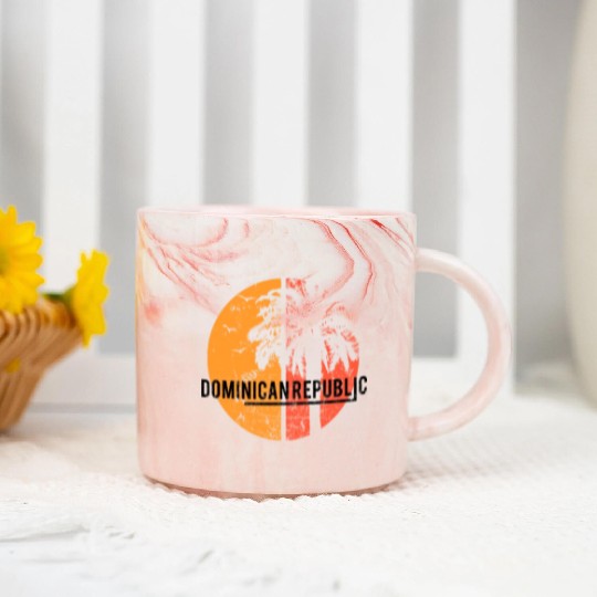 Artistic Dominican Republic Cool Palm Tree Marble Mugs