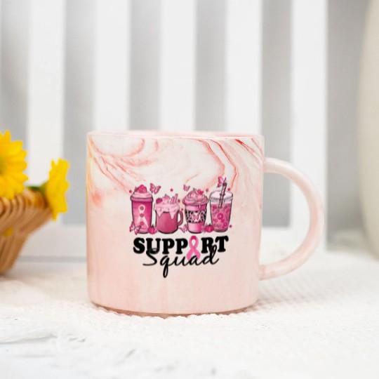 breast cancer coffee support squad Marble Mugs