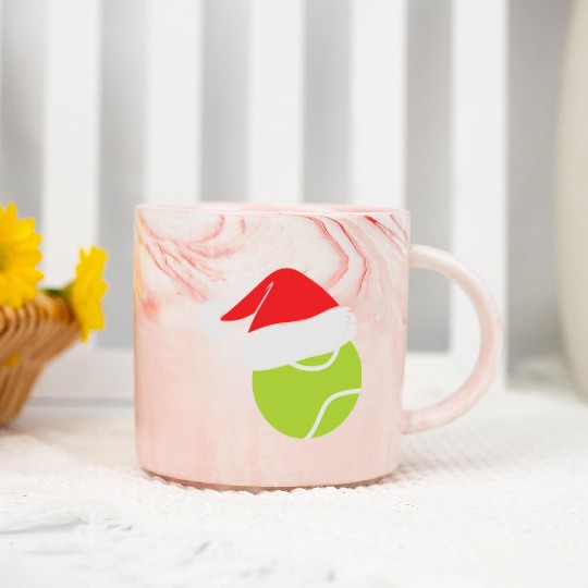 Tennis Santa Hat Tennis Lover Christmas Gift Marble Mugs