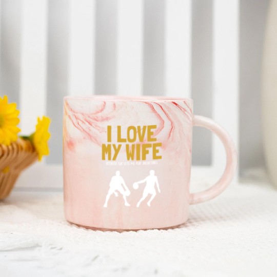 I love my Wife Basketball Professional Lover Marble Mugs