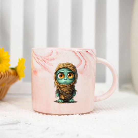 Halloween Spooky Cartoon Mummy Marble Mugs