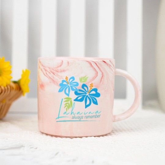 Hawaiian Hibiscus: Lahaina - Always Remember Marble Mugs