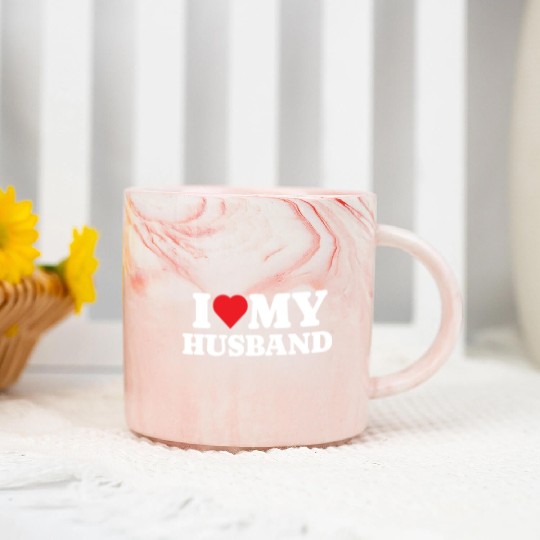 I Love My Husband Marble Mugs