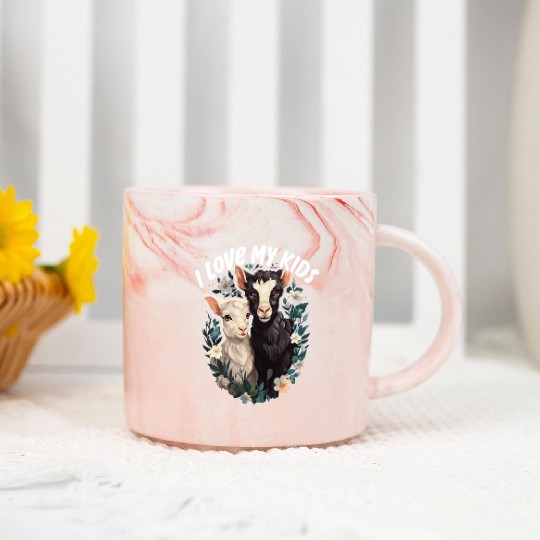 Goat Lover Kid Ranch Wool Farm Animal Farming Marble Mugs