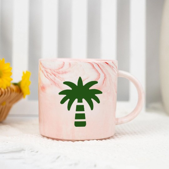 Green Everywhere Elegant Palm Tree Marble Mugs