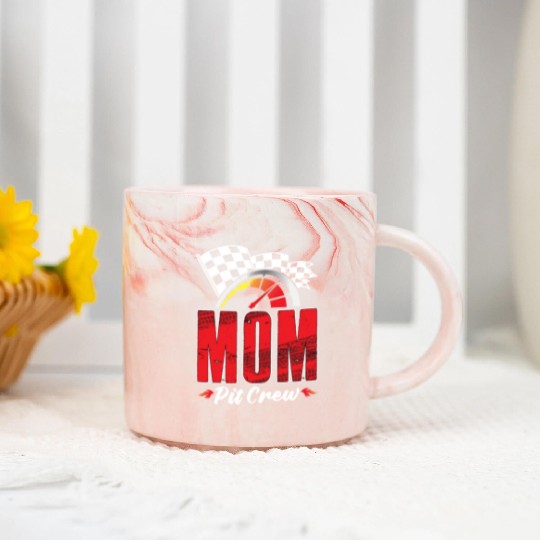 Mom Pit Crew Marble Mugs
